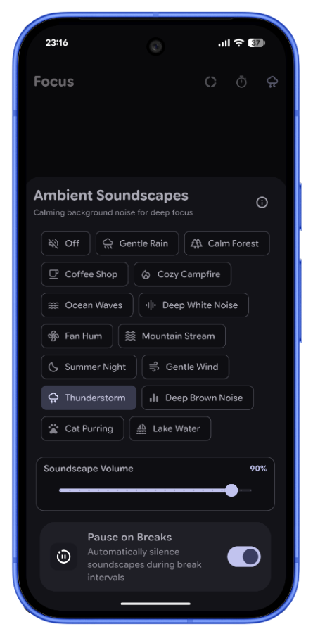 Pomodoro Ambient Audio Soundscapes