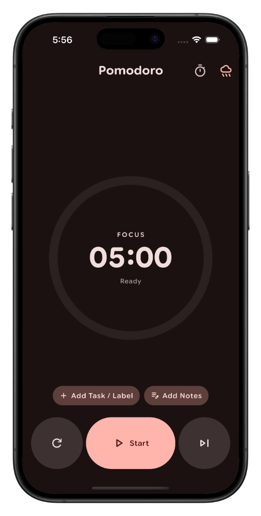Pomodoro Focus Timer Interface