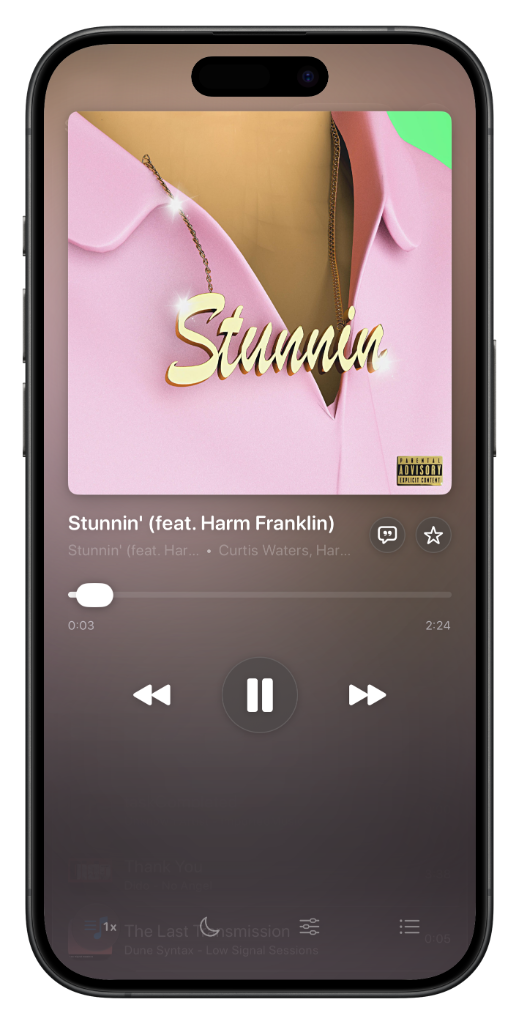 RetroMusic iOS Now Playing Player